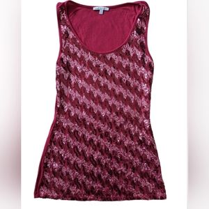 Tank top sequins Hot Pink Charlotte Russe sparkle Small